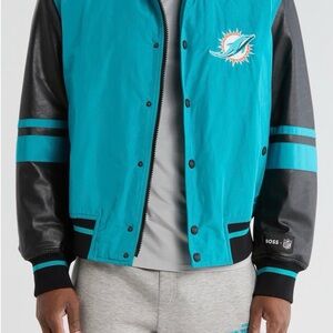 Boss Teal and Black Varsity Jacket